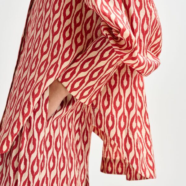 Essentiel Antwerp Orange and beige printed shirt - Essentiel Antwerp Shirts - Colorful Belgian Design - Shop at Coveti