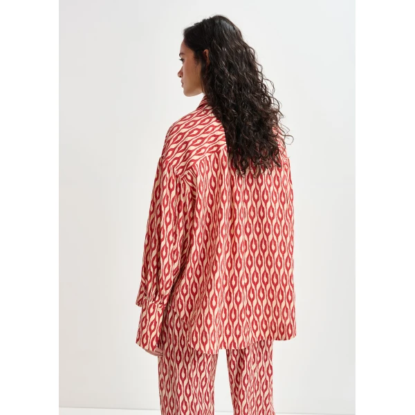 Essentiel Antwerp Orange and beige printed shirt, view 5