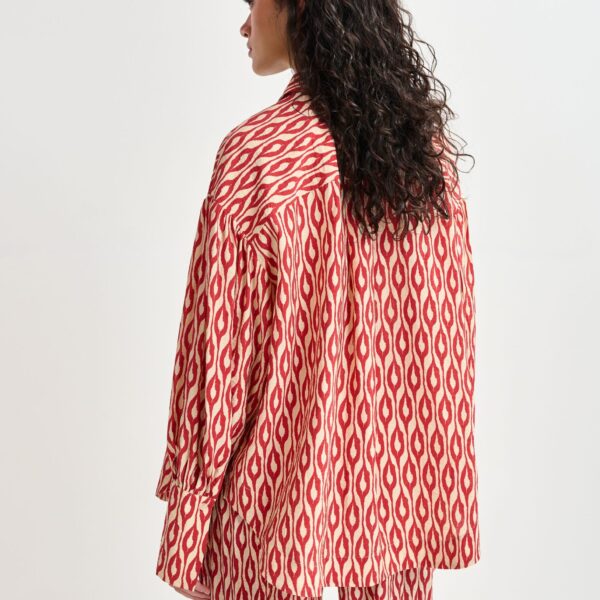 Essentiel Antwerp Orange and beige printed shirt - Essentiel Antwerp Shirts - Colorful Belgian Design - Shop at Coveti