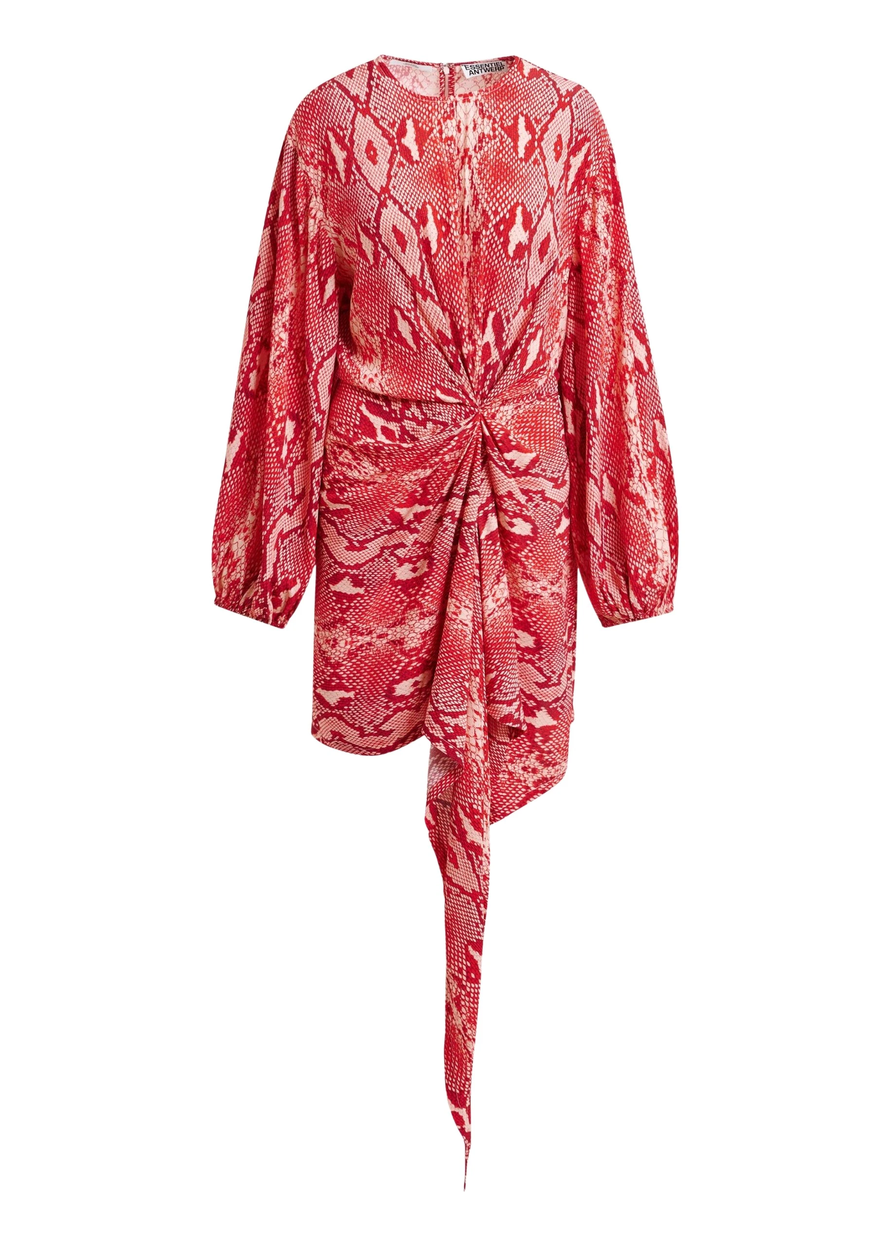 Red-and-orange-gathered-mini-dress-with-draped-skirt-Essentiel-Antwerp-Dresses-scaled24928_nobg Essentiel Antwerp Red and orange gathered mini dress with draped skirt - Essentiel Antwerp Dresses - Colorful Belgian Design - Shop at Coveti