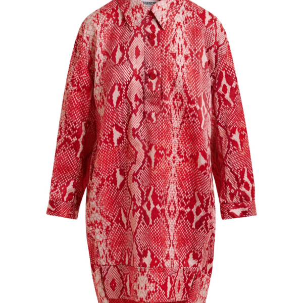 Essentiel Antwerp Red and orange snakeprint minidress - Essentiel Antwerp Dresses - Colorful Belgian Design - Shop at Coveti