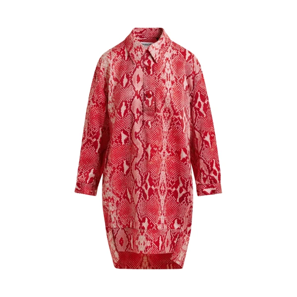 Essentiel Antwerp Red and orange snakeprint minidress - Essentiel Antwerp Dresses - Colorful Belgian Design - Shop at Coveti