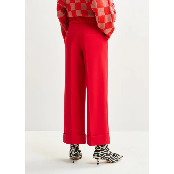 Essentiel Antwerp Red cropped pants with folded cuffs, view 4
