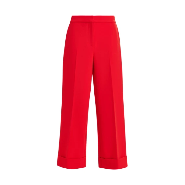 Essentiel Antwerp Red cropped pants with folded cuffs - Essentiel Antwerp Pants - Colorful Belgian Design - Shop at Coveti