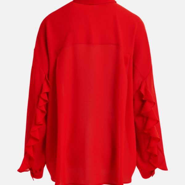 Essentiel Antwerp Red fuffle-sleeve shirt - Essentiel Antwerp Shirts - Colorful Belgian Design - Shop at Coveti