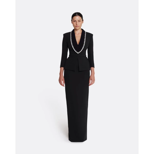 Safiyaa Adelina Top in Black with Greyscale, view 3