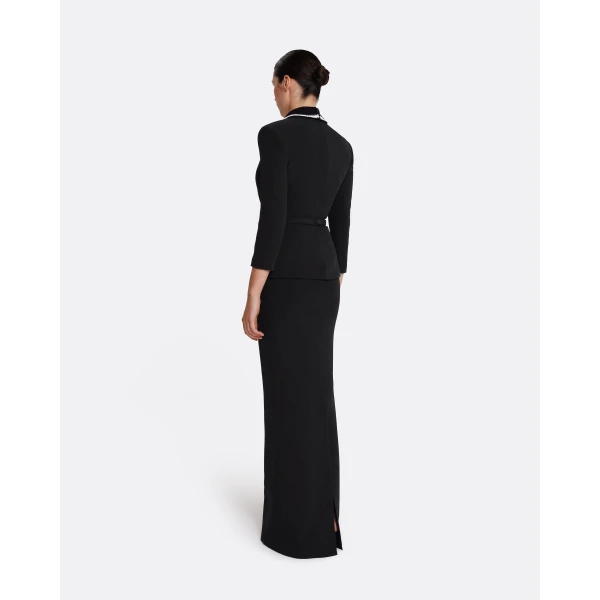 Safiyaa Adelina Top in Black with Greyscale, view 4