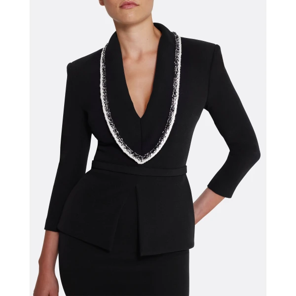 Safiyaa Adelina Top in Black with Greyscale, view 5