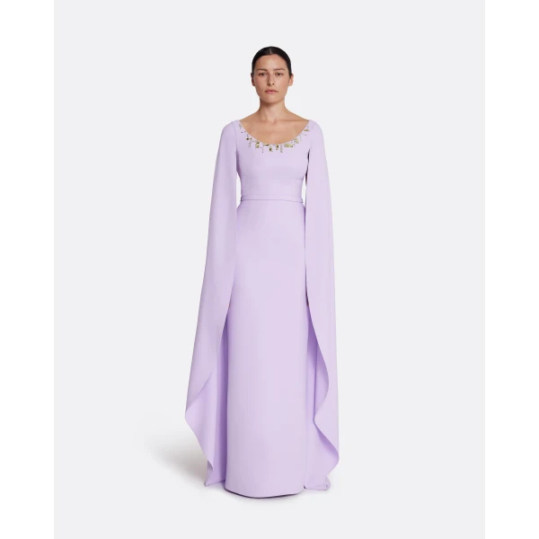 Safiyaa Agata Long Dress in Verbena with Gold, view 2