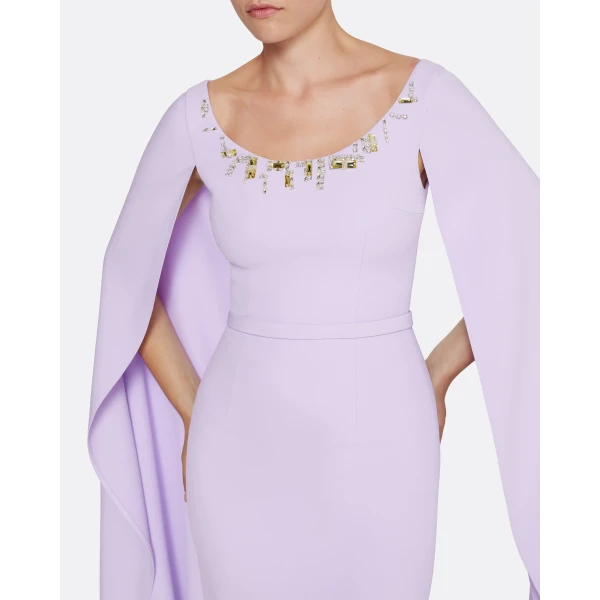 Safiyaa Agata Long Dress in Verbena with Gold, view 4