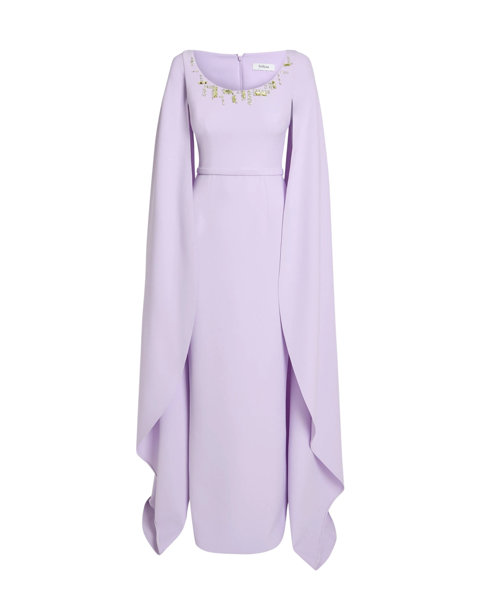 Safiyaa-Agata-Long-Dress-in-Verbena-with-Gold-Coveti-scaled89116_nobg Safiyaa Agata Long Dress in Verbena with Gold - Safiyaa Dresses - Heavy Crepe Cape Gown - Shop at Coveti