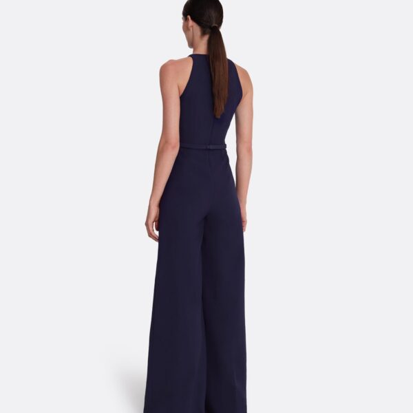 Safiyaa Althea Jumpsuit in Azurite - Safiyaa Jumpsuit - Heavy Crepe Cape Gown - Shop at Coveti