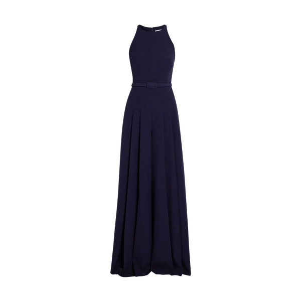 Safiyaa Althea Jumpsuit in Azurite - Safiyaa Jumpsuit - Heavy Crepe Cape Gown - Shop at Coveti