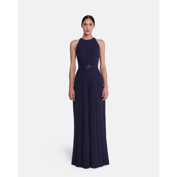 Safiyaa Althea Jumpsuit in Azurite with Multi-blues, view 2