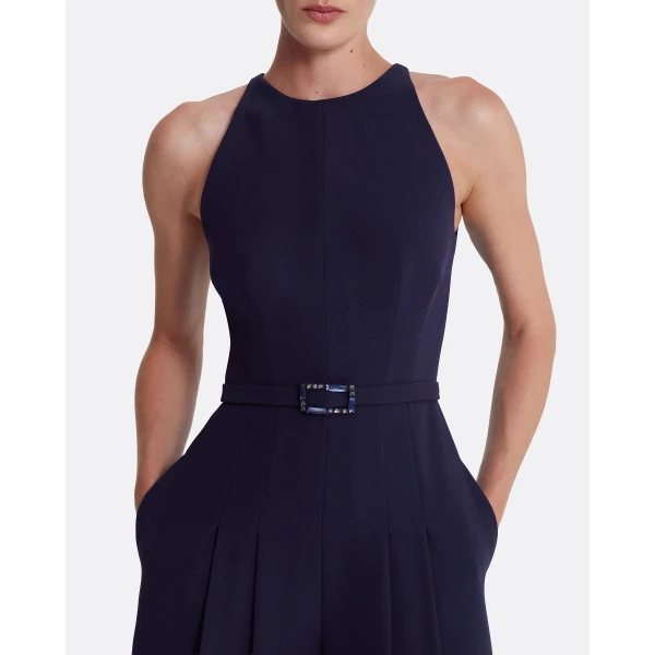 Safiyaa Althea Jumpsuit in Azurite with Multi-blues, view 4