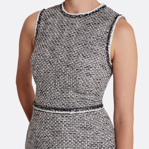 Safiyaa Andrea Midi Dress in Greyscale - Safiyaa Dresses - Heavy Crepe Cape Gown - Shop at Coveti