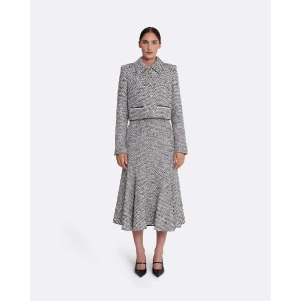 Safiyaa Annalisa Jacket in Stone on Greyscale, view 4