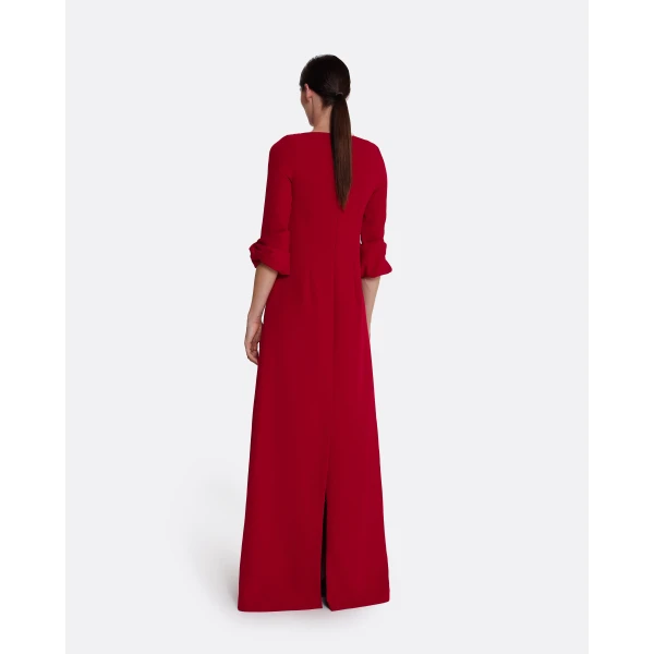 Safiyaa Danica Long Dress in Azalea Red, view 3