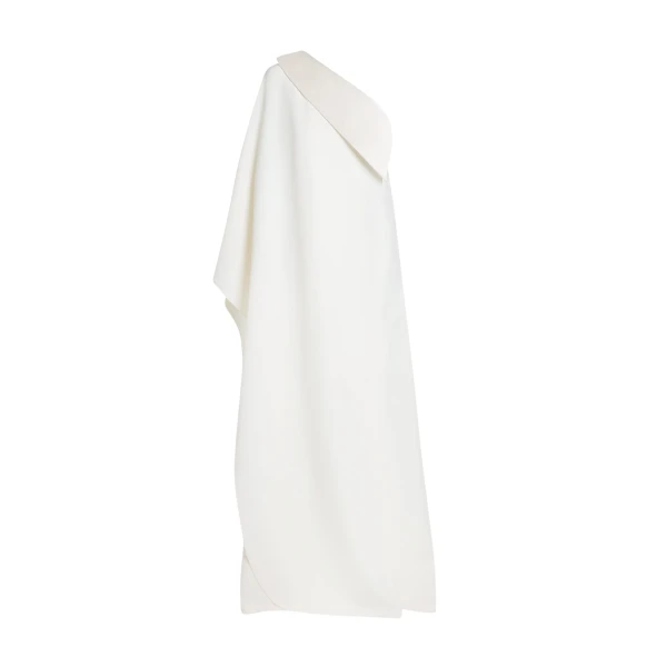 Safiyaa Eleonora Long Dress in Ivory - Safiyaa Dresses - Heavy Crepe Cape Gown - Shop at Coveti