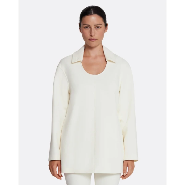 Safiyaa Giovanna Top in Ivory - Safiyaa Tops - Heavy Crepe Cape Gown - Shop at Coveti