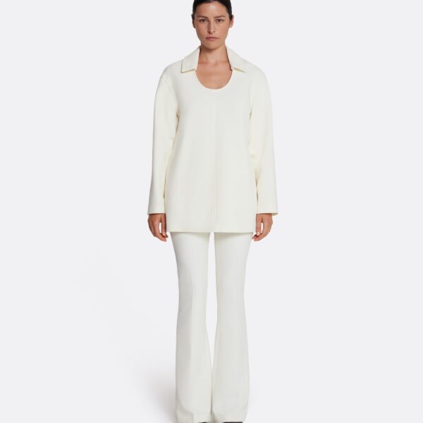 Safiyaa Giovanna Top in Ivory - Safiyaa Tops - Heavy Crepe Cape Gown - Shop at Coveti