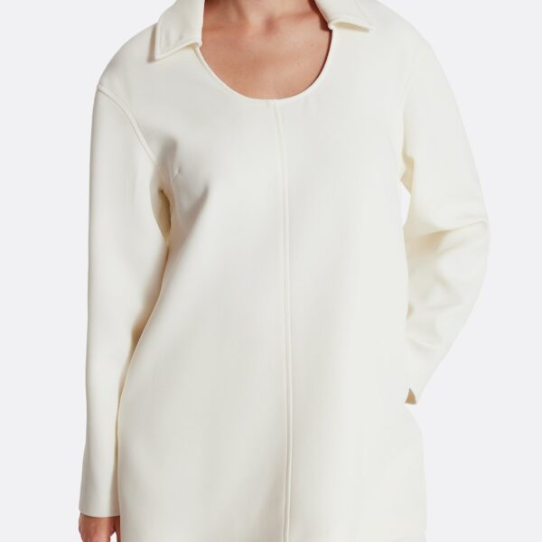 Safiyaa Giovanna Top in Ivory - Safiyaa Tops - Heavy Crepe Cape Gown - Shop at Coveti
