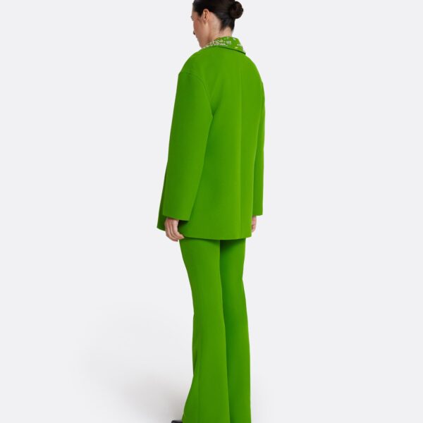 Safiyaa Giovanna Top in Verdant Green with Multi-greens - Safiyaa Tops - Heavy Crepe Cape Gown - Shop at Coveti