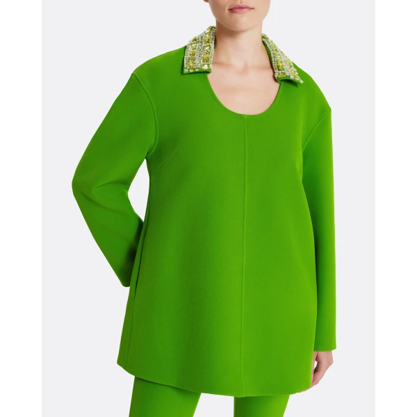 Safiyaa Giovanna Top in Verdant Green with Multi-greens, view 5