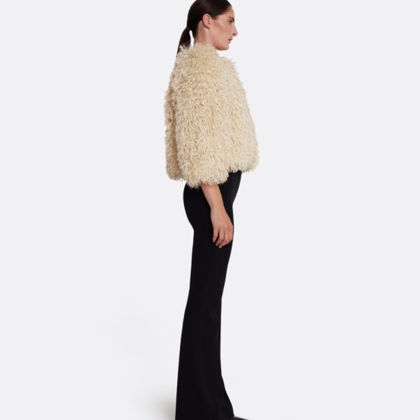 Safiyaa Ivy Jacket in Stone - Safiyaa Jackets - Heavy Crepe Cape Gown - Shop at Coveti