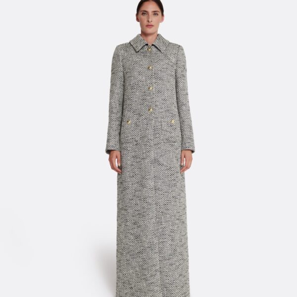 Safiyaa Leonora Jacket in Stone on Greyscale - Safiyaa Jackets - Heavy Crepe Cape Gown - Shop at Coveti
