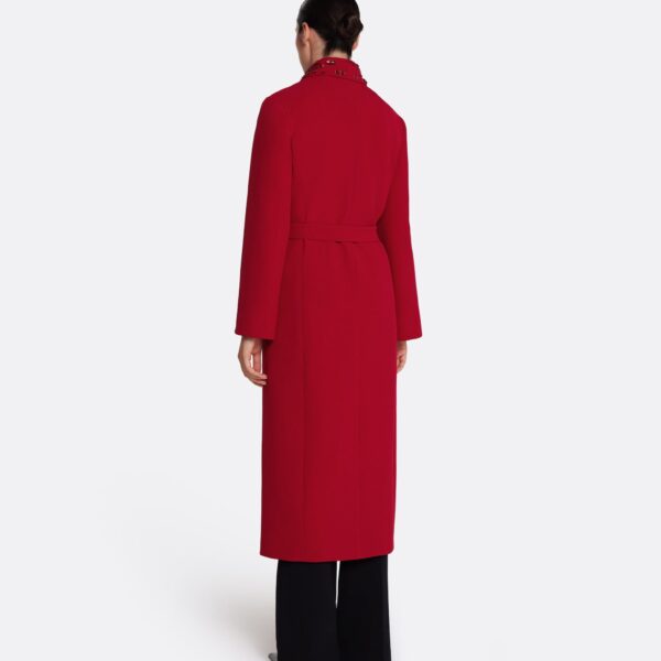 Safiyaa Lillita Jacket in Azalea Red with Multi-reds - Safiyaa Jackets - Heavy Crepe Cape Gown - Shop at Coveti