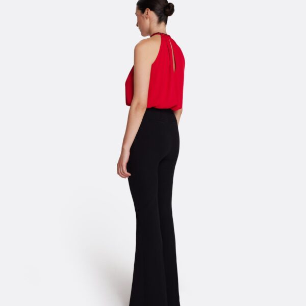 Safiyaa Lunetta Top in Azalea Red with Multi-reds - Safiyaa Tops - Heavy Crepe Cape Gown - Shop at Coveti