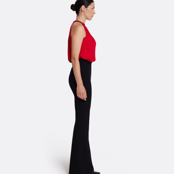 Safiyaa Lunetta Top in Azalea Red with Multi-reds - Safiyaa Tops - Heavy Crepe Cape Gown - Shop at Coveti
