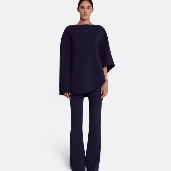 Safiyaa Marcella Top in Azurite - Safiyaa Tops - Heavy Crepe Cape Gown - Shop at Coveti
