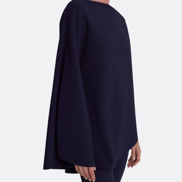 Safiyaa Marcella Top in Azurite - Safiyaa Tops - Heavy Crepe Cape Gown - Shop at Coveti