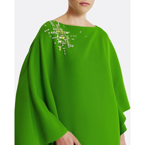 Safiyaa Marcellina Long Dress in Verdant Green with Multi-greens, view 4