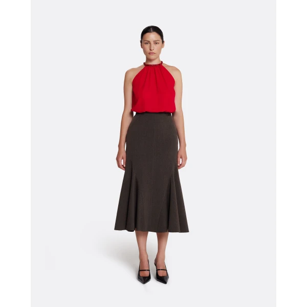 Safiyaa Marialuisa Skirt in Soft Brown, view 2