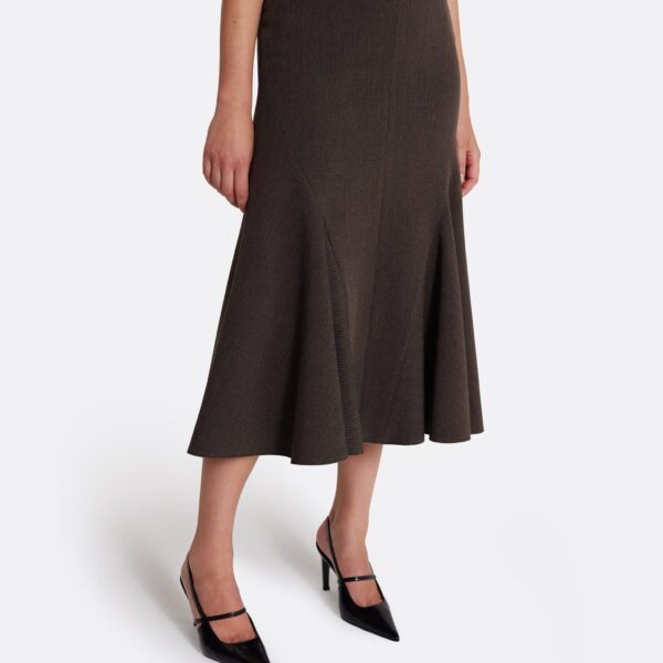 Safiyaa Marialuisa Skirt in Soft Brown - Safiyaa Skirts - Heavy Crepe Cape Gown - Shop at Coveti