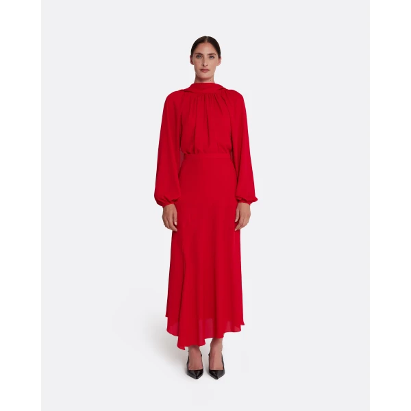 Safiyaa Olimpia Skirt in Azalea Red, view 2