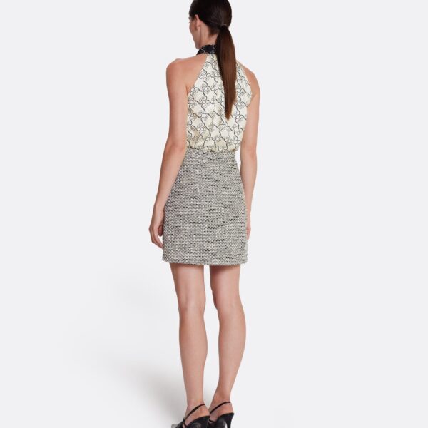 Safiyaa Ornella Skirt in Greyscale - Safiyaa Skirts - Heavy Crepe Cape Gown - Shop at Coveti