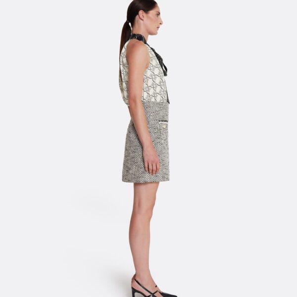 Safiyaa Ornella Skirt in Greyscale - Safiyaa Skirts - Heavy Crepe Cape Gown - Shop at Coveti