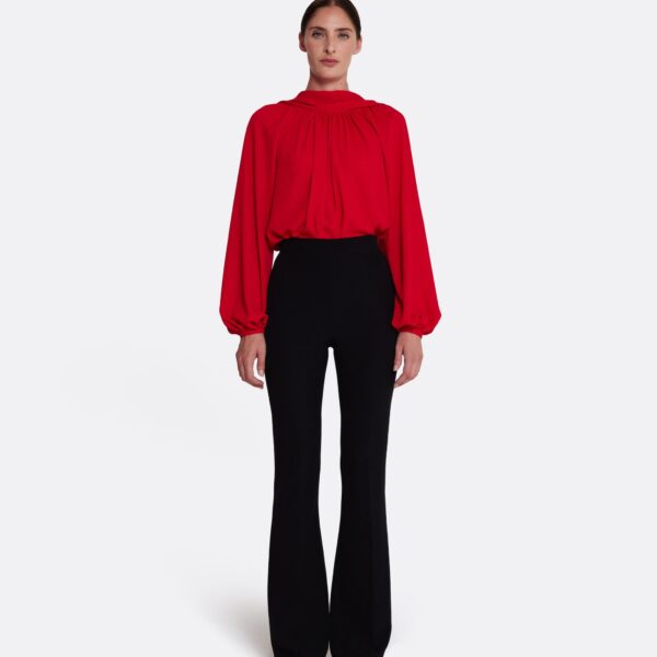 Safiyaa Tilde Top in Azalea Red - Safiyaa Tops - Heavy Crepe Cape Gown - Shop at Coveti
