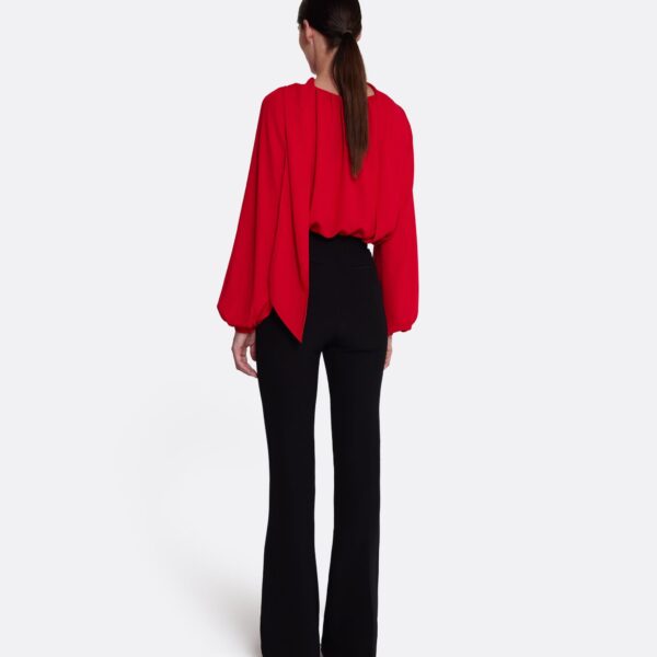 Safiyaa Tilde Top in Azalea Red - Safiyaa Tops - Heavy Crepe Cape Gown - Shop at Coveti