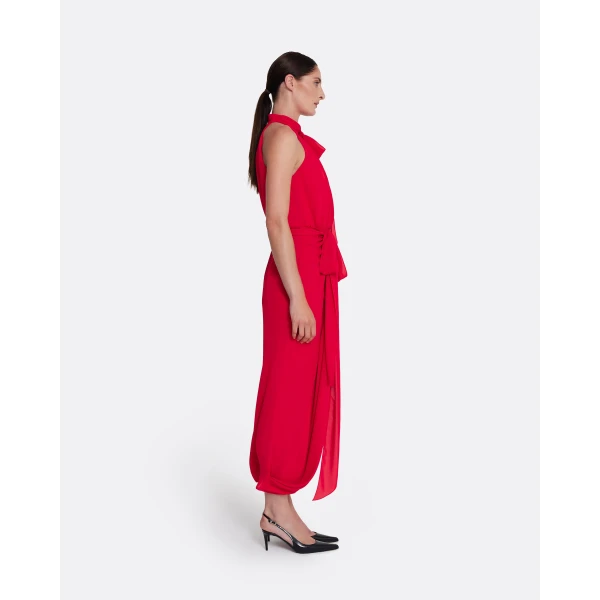 Safiyaa Valentina Midi Dress in Azalea Red, view 5