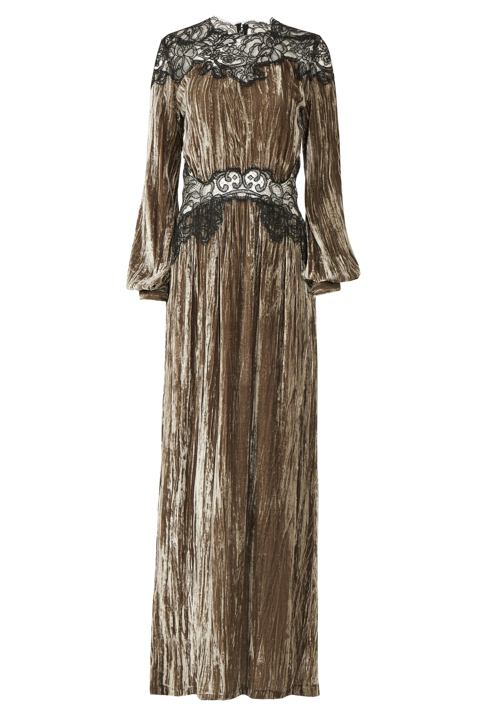 Senna-Plisse-Silk-Velvet-Lace-Gown-Costarellos-Dresses19129_nobg Costarellos Dresses - Romantic Greek Lace - Shop at Coveti