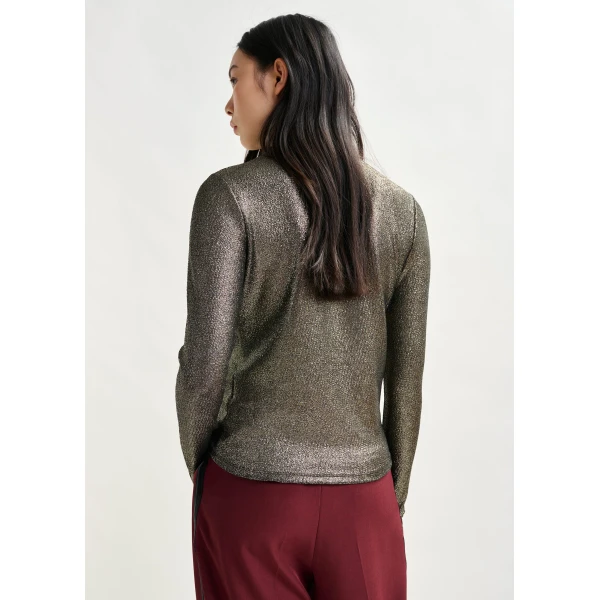 Essentiel Antwerp Silver stretch-jersey turtleneck top, view 4