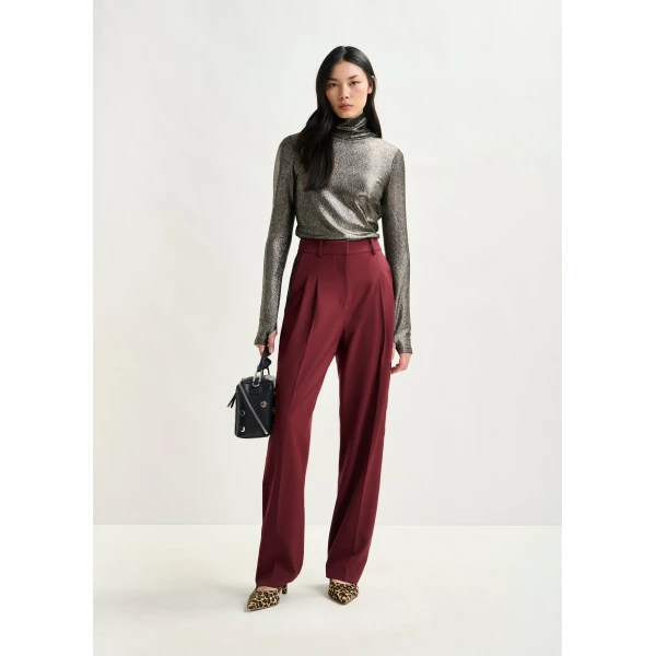 Essentiel Antwerp Silver stretch-jersey turtleneck top, view 5