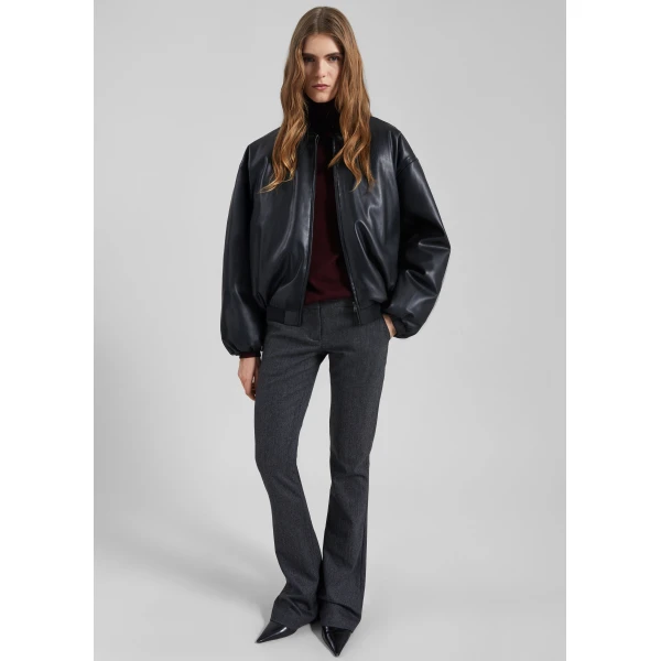 The Frankie Shop Arolla Faux Leather Draped Jacket – Black, view 5