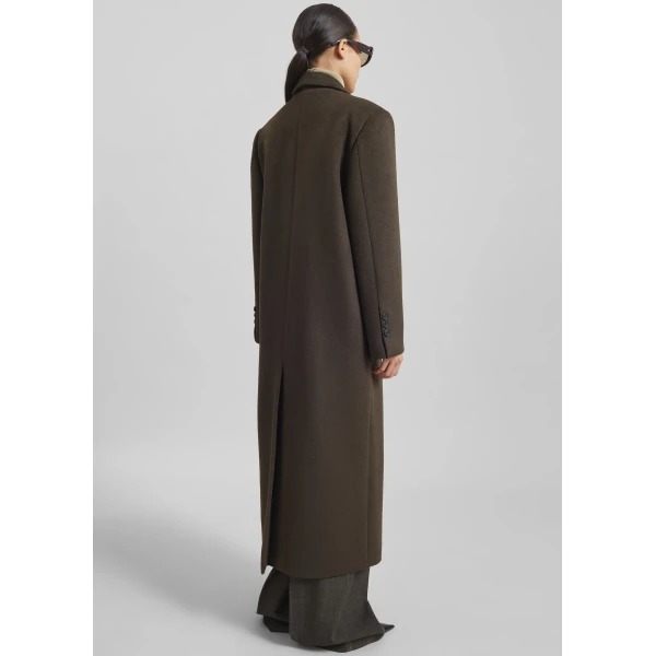 The Frankie Shop Atlin Wool Double-Breasted Coat – Brown, view 7