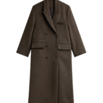 The Frankie Shop Atlin Wool Double-Breasted Coat - Brown - Oversized Minimalist Coats in Brown - Shop at Coveti